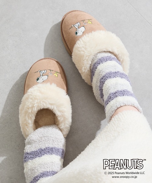 ORiental TRaffic（オリエンタルトラフィック）の「PEANUTS デザイン ファー ルームシューズ /G-0501(S)（その他シューズ・レディース・グレー/ベージュ/グリーン・M/L）」の17枚目の写真