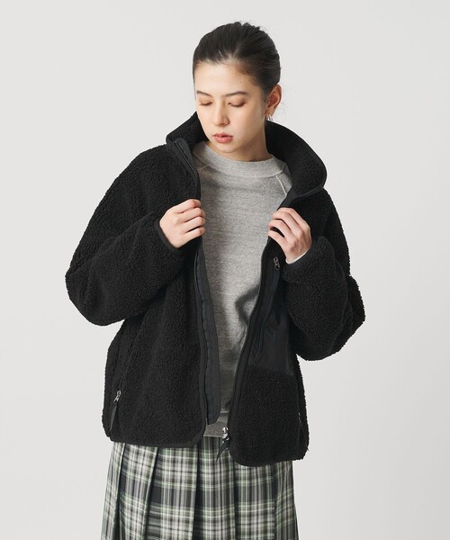 DANTON（ダントン）の「＜DANTON＞スタンド ボアジャケット（その他アウター・レディース・オフホワイト/ブラック・M）」の4枚目の写真