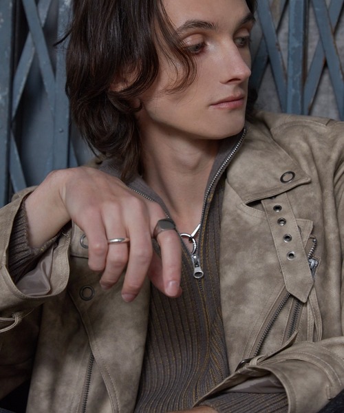 Spielio（シュピーリオ）の「【Spielio】 Vintage-like riders jacket / ヴィンテージライク合皮ライダースジャケット（ライダースジャケット・メンズ・ブラウン/ブラック・L/M/S）」の7枚目の写真