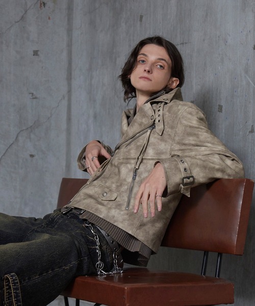 Spielio（シュピーリオ）の「【Spielio】 Vintage-like riders jacket