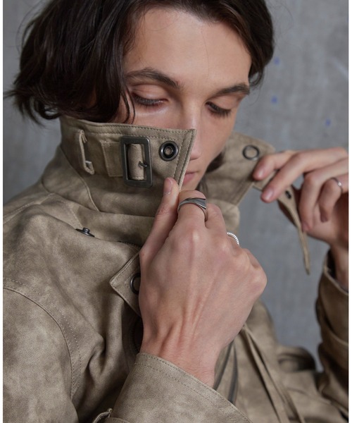 Spielio（シュピーリオ）の「【Spielio】 Vintage-like riders jacket / ヴィンテージライク合皮ライダースジャケット（ライダースジャケット・メンズ・ブラウン/ブラック・L/M/S）」の18枚目の写真