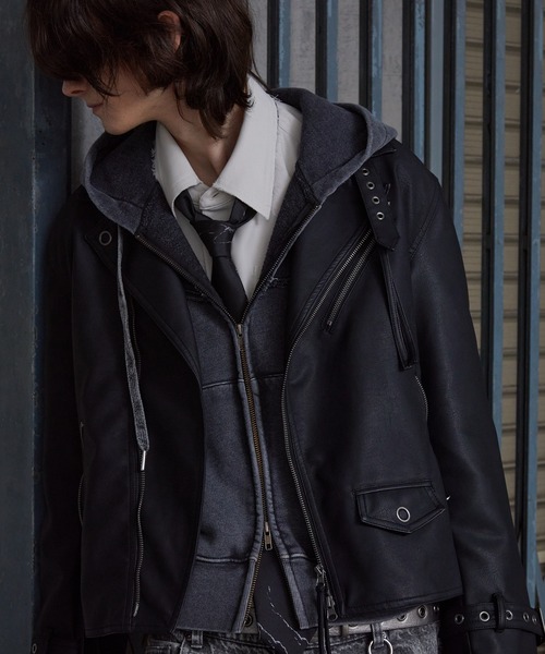 Spielio】 Vintage-like riders jacket / ヴィンテージライク合皮