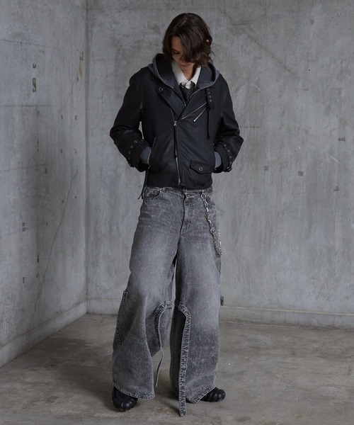 Spielio】 Vintage-like riders jacket / ヴィンテージライク合皮