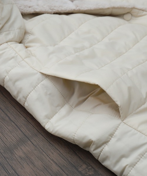 libelle more（リベル モア）の「ボーダーファーキルトリバーシブルフード付きショートコート（ダウンジャケット/コート・レディース・モカ/グレー/ブラック/ベージュ・M/L）」の22枚目の写真