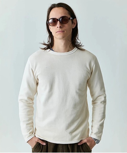 Good On（グッドオン）の「Good On/グッドオン　LS CREW SWEAT（スウェット・メンズ・ライトイエロー/ブラック/ナチュラル/ブルー系/ブルー系その他/コーラルピンク・MEDIUM/LARGE/X-LARGE）」の7枚目の写真