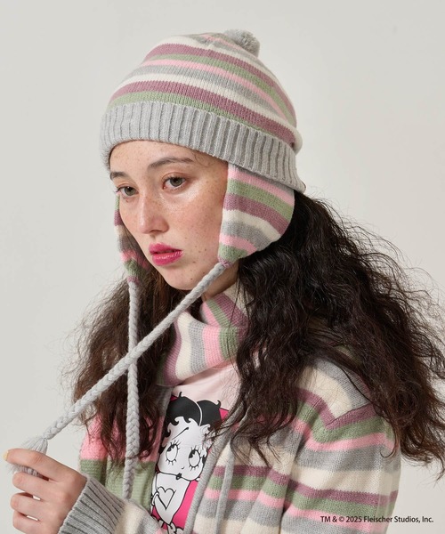 tina jojun ストライプ ビーニー ニット帽 2025Limited Edition ボーダー ニット帽 TINA：JOJUN（ニットキャップ