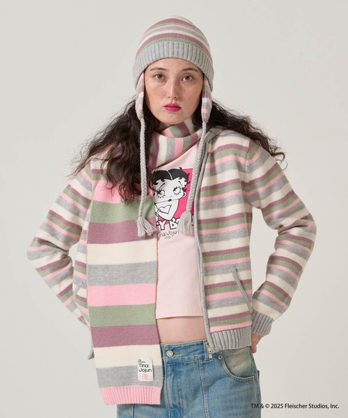 TINA：JOJUN（ティーナジョジュン）の「2025Limited Edition ボーダー ニット帽 TINA：JOJUN（ニットキャップ/ビーニー・レディース・ネイビー/グリーン/ミント・F）」の18枚目の写真