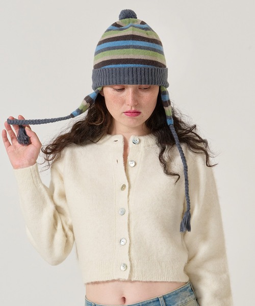 TINA：JOJUN（ティーナジョジュン）の「2025Limited Edition ボーダー ニット帽 TINA：JOJUN（ニットキャップ/ビーニー・レディース・ネイビー/グリーン/ミント・F）」の13枚目の写真