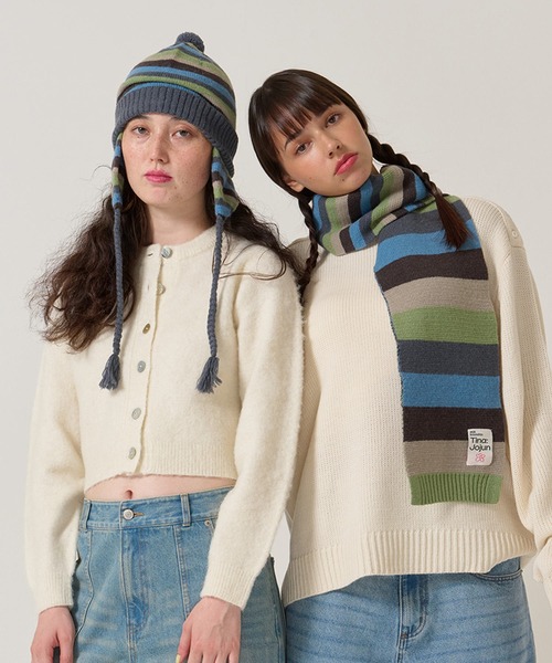 2025Limited Edition ボーダー ニット帽 TINA：JOJUN（ニットキャップ