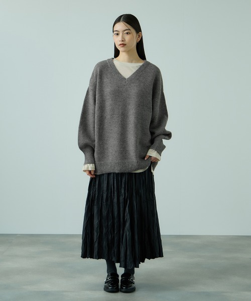 VICKY（ビッキー）の「アルパカタッチVネックニットプルオーバー≪手洗い可能≫（ニット/セーター・レディース・ブラック/ブラウン/ライトグレー・M）」の11枚目の写真