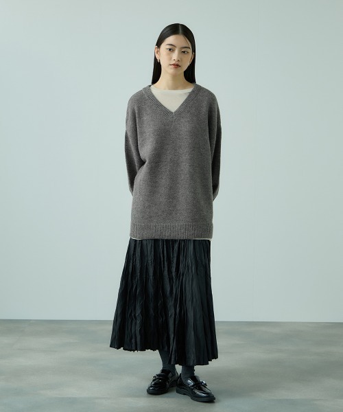 VICKY（ビッキー）の「アルパカタッチVネックニットプルオーバー≪手洗い可能≫（ニット/セーター・レディース・ブラック/ブラウン/ライトグレー・M）」の12枚目の写真