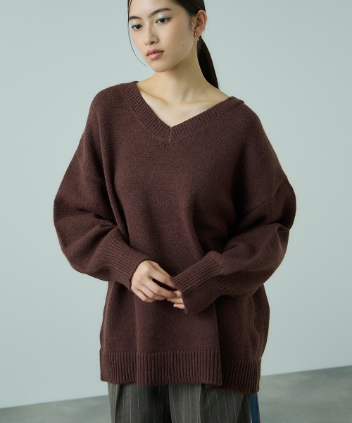 VICKY（ビッキー）の「アルパカタッチVネックニットプルオーバー≪手洗い可能≫（ニット/セーター・レディース・ブラック/ブラウン/ライトグレー・M）」の18枚目の写真