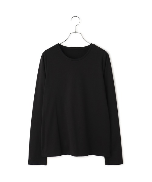 ADAM ET ROPE'(アダムエロペ)の「ロングスリーブコットンTシャツ(Tシャツ/カットソー・レディース・ブラック/ホワイト・FREE)」の2枚目の写真