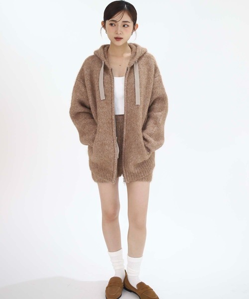 Luan(ルアン)の「【Luan】KNIT HOODIE/ニットフーディー(ニット/セーター・レディース・ベージュ/グレー・FREE)」の15枚目の写真