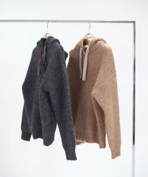 Luan(ルアン)の「【Luan】KNIT HOODIE/ニットフーディー(ニット/セーター・レディース・ベージュ/グレー・FREE)」の16枚目の写真