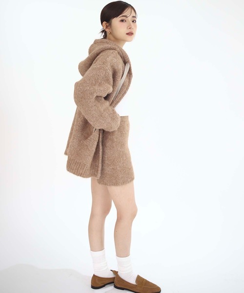 Luan(ルアン)の「【Luan】KNIT HOODIE/ニットフーディー(ニット/セーター・レディース・ベージュ/グレー・FREE)」の9枚目の写真