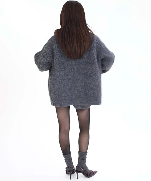 Luan(ルアン)の「【Luan】KNIT HOODIE/ニットフーディー(ニット/セーター・レディース・ベージュ/グレー・FREE)」の6枚目の写真