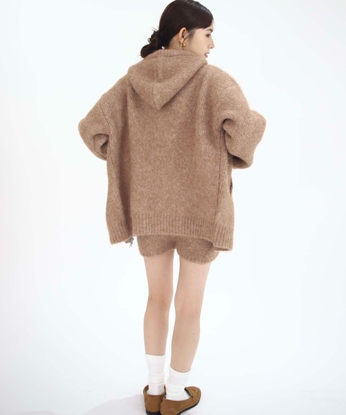 Luan(ルアン)の「【Luan】KNIT HOODIE/ニットフーディー(ニット/セーター・レディース・ベージュ/グレー・FREE)」の13枚目の写真