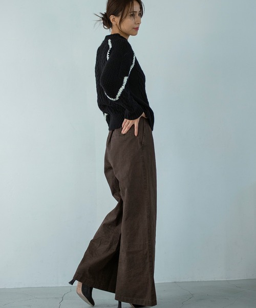 AJUGA.（アジュガ）の「ウォッシャブルケーブルニット（ニット/セーター・レディース・グレー/ブラック・FREE）」の4枚目の写真