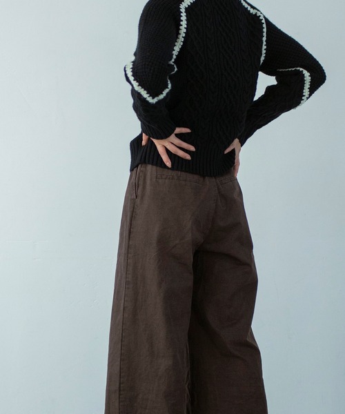 AJUGA.（アジュガ）の「ウォッシャブルケーブルニット（ニット/セーター・レディース・グレー/ブラック・FREE）」の8枚目の写真