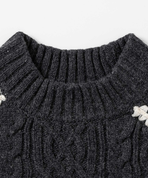 AJUGA.（アジュガ）の「ウォッシャブルケーブルニット（ニット/セーター・レディース・グレー/ブラック・FREE）」の14枚目の写真