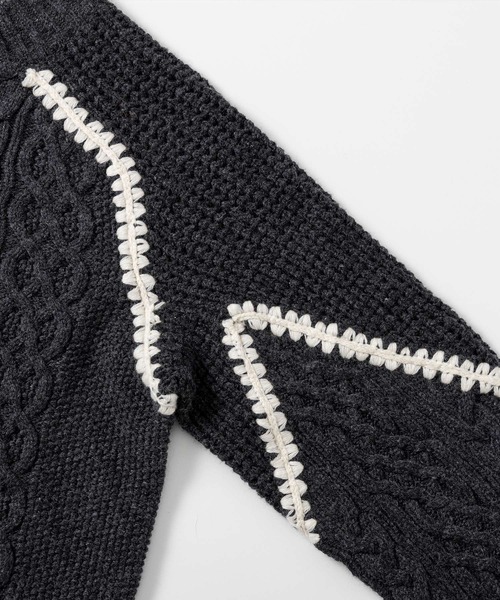 AJUGA.（アジュガ）の「ウォッシャブルケーブルニット（ニット/セーター・レディース・グレー/ブラック・FREE）」の15枚目の写真