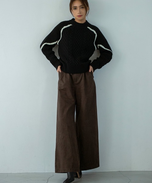 AJUGA.（アジュガ）の「ウォッシャブルケーブルニット（ニット/セーター・レディース・グレー/ブラック・FREE）」の19枚目の写真