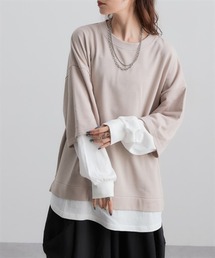 Soiunique（スワユニーク）の「ガーゼ裏毛　重ね着風長袖トップス　［Soiunique］（Tシャツ/カットソー）」