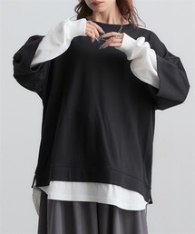 Soiunique（スワユニーク）の「ガーゼ裏毛　重ね着風長袖トップス　［Soiunique］（Tシャツ/カットソー）」