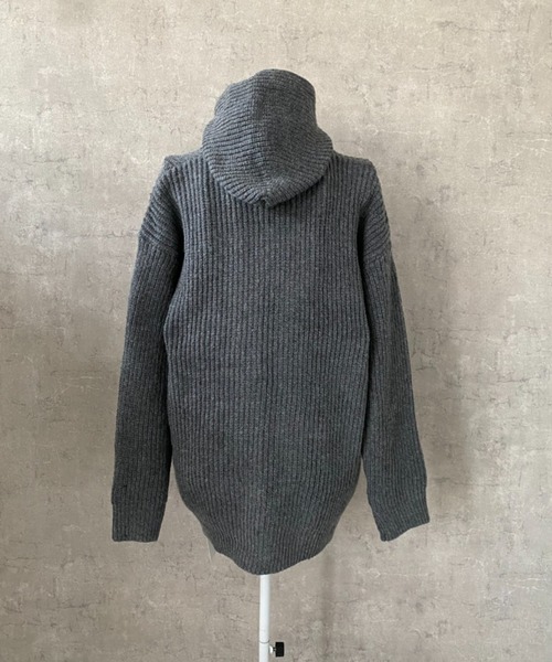 lilful(リルフル)の「フードニットジップアップパーカー(パーカー・メンズ・ブラック/グレー・L/M)」の14枚目の写真