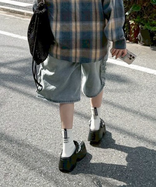 Lilamusant(リラミュゾン)の「【RES】【Lilamusant(リラミュゾン)】カーゴポケットデニムハーフパンツ Y2K MZ 韓国ストリート(デニムパンツ・レディース・ブルー・L/S/M)」の16枚目の写真