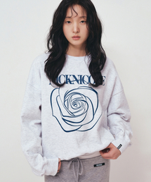 NICOLE ROSE PRINTING SWEATSHIRT_MELANGE NAVY