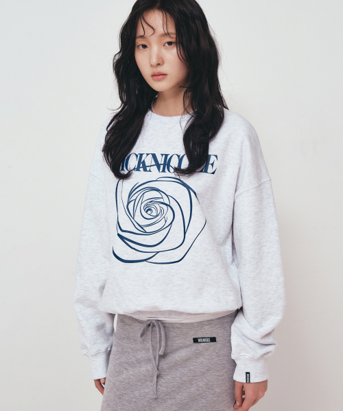 NICK&NICOLE(ニックアンドニコール)の「NICOLE ROSE PRINTING SWEATSHIRT_MELANGE NAVY(スウェット・レディース・その他・FREE)」の2枚目の写真