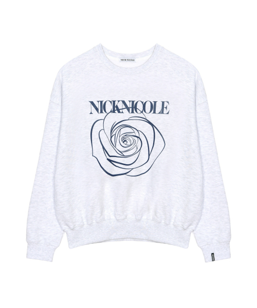 NICK&NICOLE(ニックアンドニコール)の「NICOLE ROSE PRINTING SWEATSHIRT_MELANGE NAVY(スウェット・レディース・その他・FREE)」の4枚目の写真