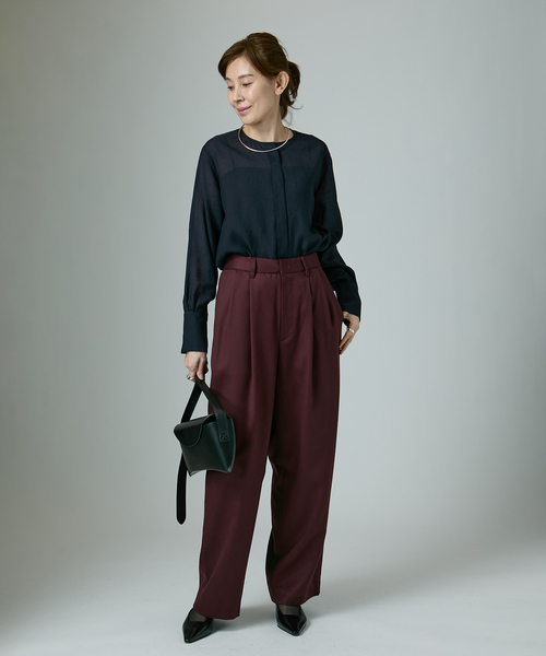 VERMEIL par iena(ヴェルメイユパーイエナ)の「《追加6》シアーブラウス(シャツ/ブラウス・レディース・ネイビー・FREE)」の4枚目の写真