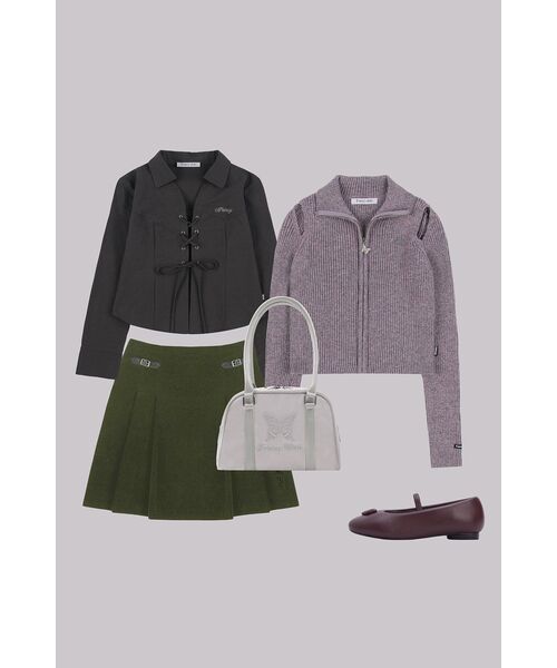 FANCY CLUB（ファンシークラブ）の「[NF] コーデュロイバックルプリーツスカート (カーキ)_F23ZC860（スカート・レディース・その他・SMALL/MEDIUM）」の9枚目の写真