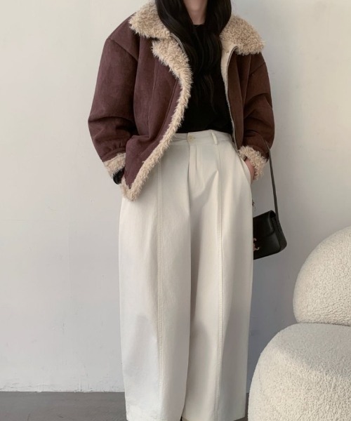 ABITOKYO（アビトーキョー）の「ボアドッキングショート丈スエードブルゾン（ブルゾン・レディース・モカ/ブラウン・FREE）」の10枚目の写真