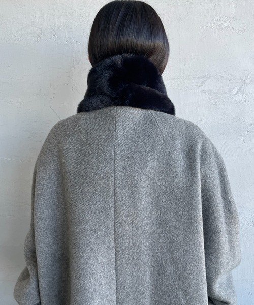 Casselini（キャセリーニ）の「[Casselini/キャセリーニ] ミニリボンティペットマフラー（マフラー・レディース・ブラック/ベージュ・ONE SIZE）」の8枚目の写真