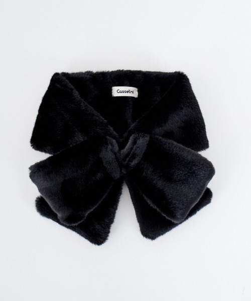 Casselini（キャセリーニ）の「[Casselini/キャセリーニ] ミニリボンティペットマフラー（マフラー・レディース・ブラック/ベージュ・ONE SIZE）」の21枚目の写真