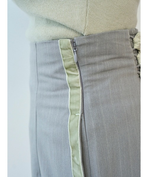 SNIDEL（スナイデル）の「バックリボンレースアップラインパンツ（その他パンツ・レディース・グレー/モカ/ストライプ・0/1）」の13枚目の写真