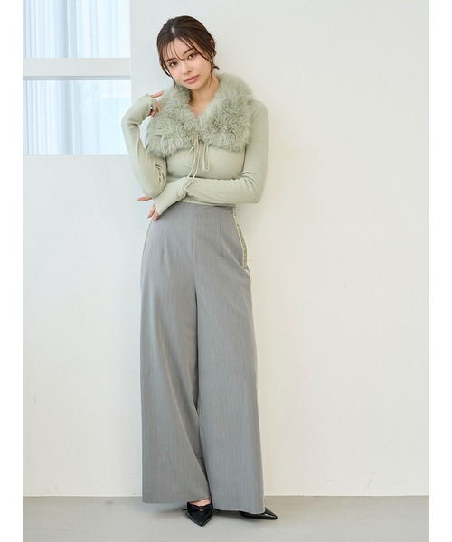 SNIDEL（スナイデル）の「バックリボンレースアップラインパンツ（その他パンツ・レディース・グレー/モカ/ストライプ・0/1）」の15枚目の写真