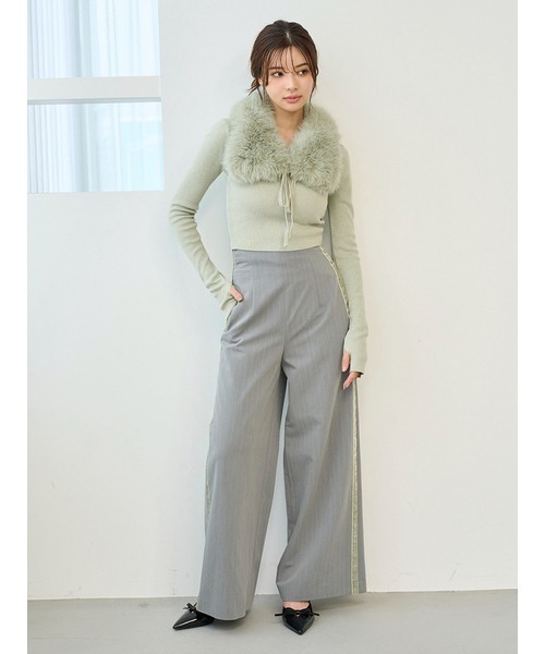 SNIDEL（スナイデル）の「バックリボンレースアップラインパンツ（その他パンツ・レディース・グレー/モカ/ストライプ・0/1）」の16枚目の写真