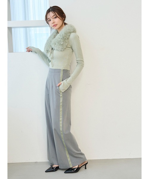 SNIDEL（スナイデル）の「バックリボンレースアップラインパンツ（その他パンツ・レディース・グレー/モカ/ストライプ・0/1）」の18枚目の写真