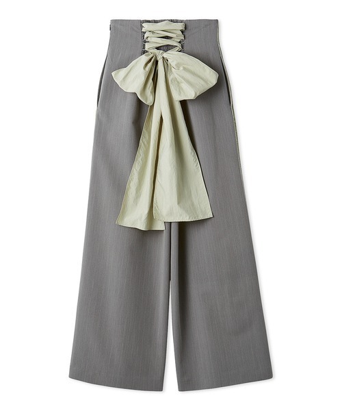 SNIDEL（スナイデル）の「バックリボンレースアップラインパンツ（その他パンツ・レディース・グレー/モカ/ストライプ・0/1）」の20枚目の写真