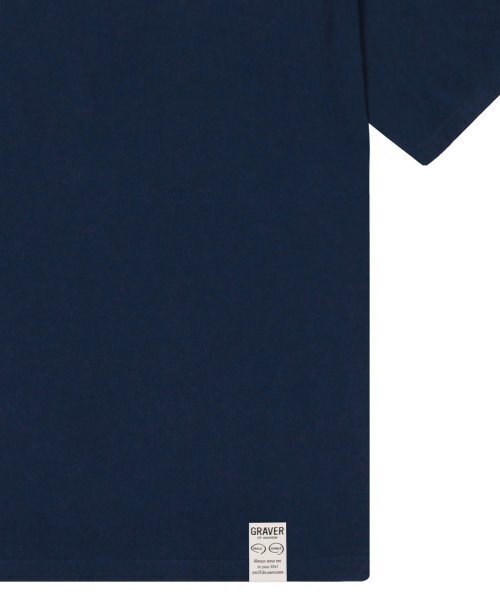 GRAVER（グレーバー）の「[ユニセックス]スモールスプレーフラワースマイル半袖Tシャツ_ネイビー（Tシャツ/カットソー・レディース・ホワイト・X-LARGE/SMALL/LARGE/MEDIUM）」の4枚目の写真