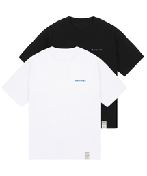 [ユニセックス]2パック ドローイング スマイルロゴ 半袖Tシャツ