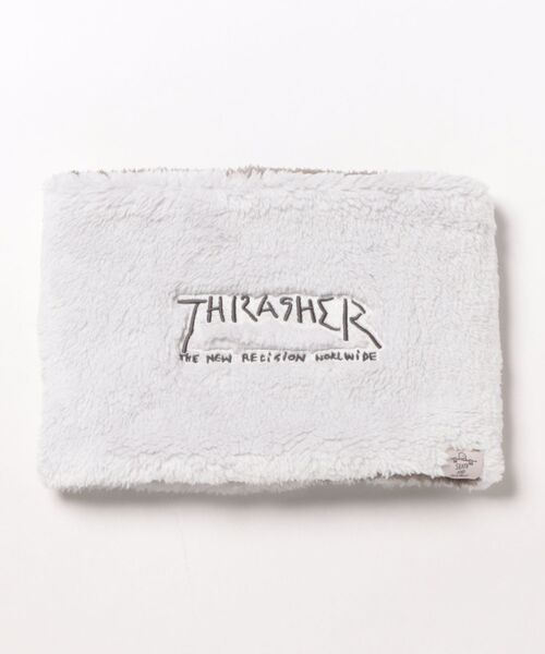 THRASHER（スラッシャー）の「BOA FLEECE REVERSIBLE NECK WARMER/THRASHER スラッシャー ネックウォーマー リバーシブル ボアフリース ロゴ刺繍ストリート スケーター（ネックウォーマー/スヌード・メンズ・グレー/ブラック×ホワイト/ベージュ×ブラック・FREE）」の9枚目の写真