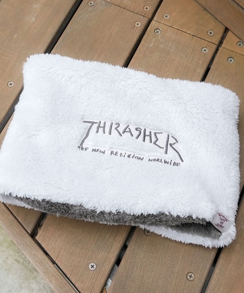 THRASHER（スラッシャー）の「BOA FLEECE REVERSIBLE NECK WARMER/THRASHER スラッシャー ネックウォーマー リバーシブル ボアフリース ロゴ刺繍ストリート スケーター（ネックウォーマー/スヌード・メンズ・グレー/ブラック×ホワイト/ベージュ×ブラック・FREE）」の10枚目の写真