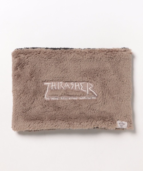 THRASHER（スラッシャー）の「BOA FLEECE REVERSIBLE NECK WARMER/THRASHER スラッシャー ネックウォーマー リバーシブル ボアフリース ロゴ刺繍ストリート スケーター（ネックウォーマー/スヌード・メンズ・グレー/ブラック×ホワイト/ベージュ×ブラック・FREE）」の8枚目の写真