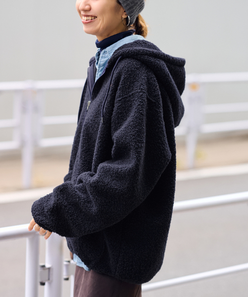 FRAMeWORK(フレームワーク)の「Universal Works TRAVEL HOODIE(その他アウター・レディース・ネイビー/キャメル・FREE)」の8枚目の写真